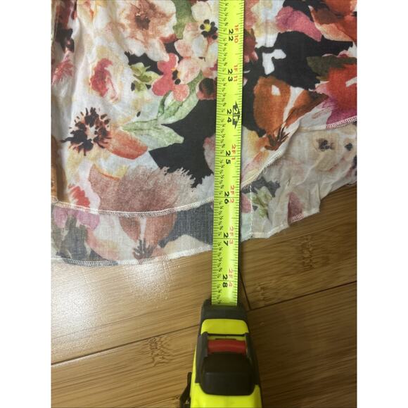 Cino Tuscan Floral Coral Button Down Shirt Watercolor Print Feminine Sz Small - Picture 7 of 7